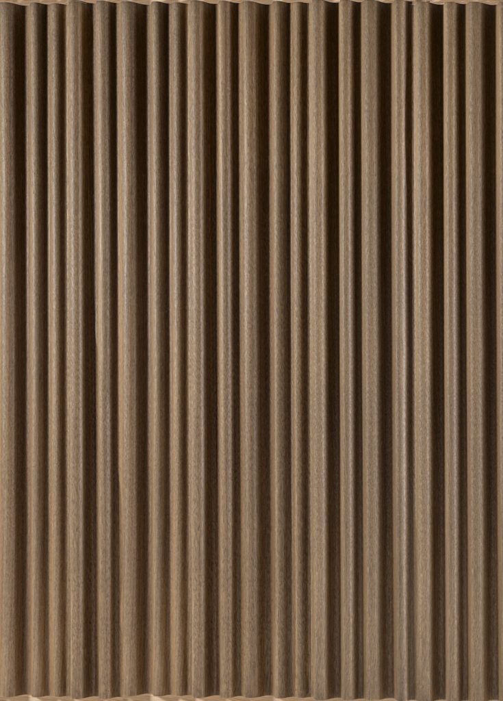 decorative panel in the form of horizontal lines made on a wooden base in a brown color tone