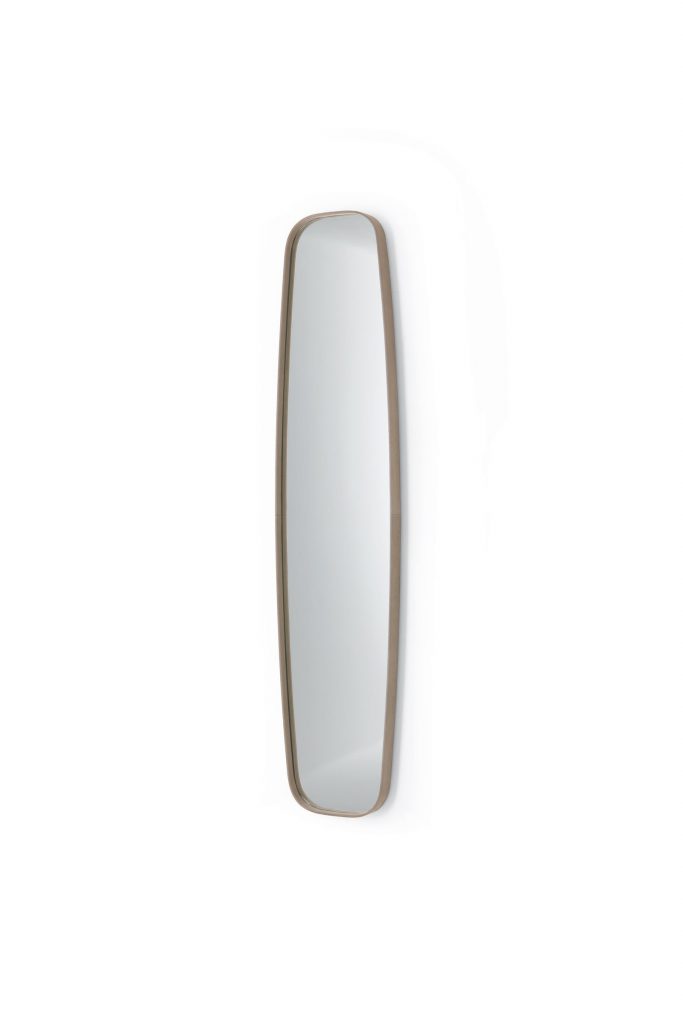 Soft: An oval mirror on a white background.