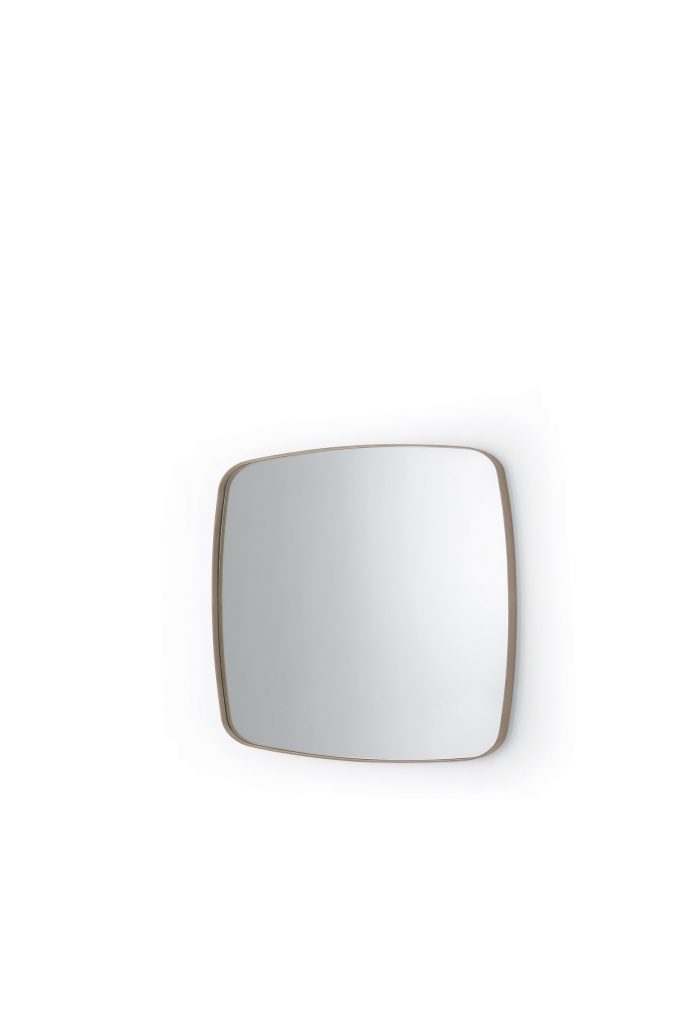 Soft: A square mirror on a white background.