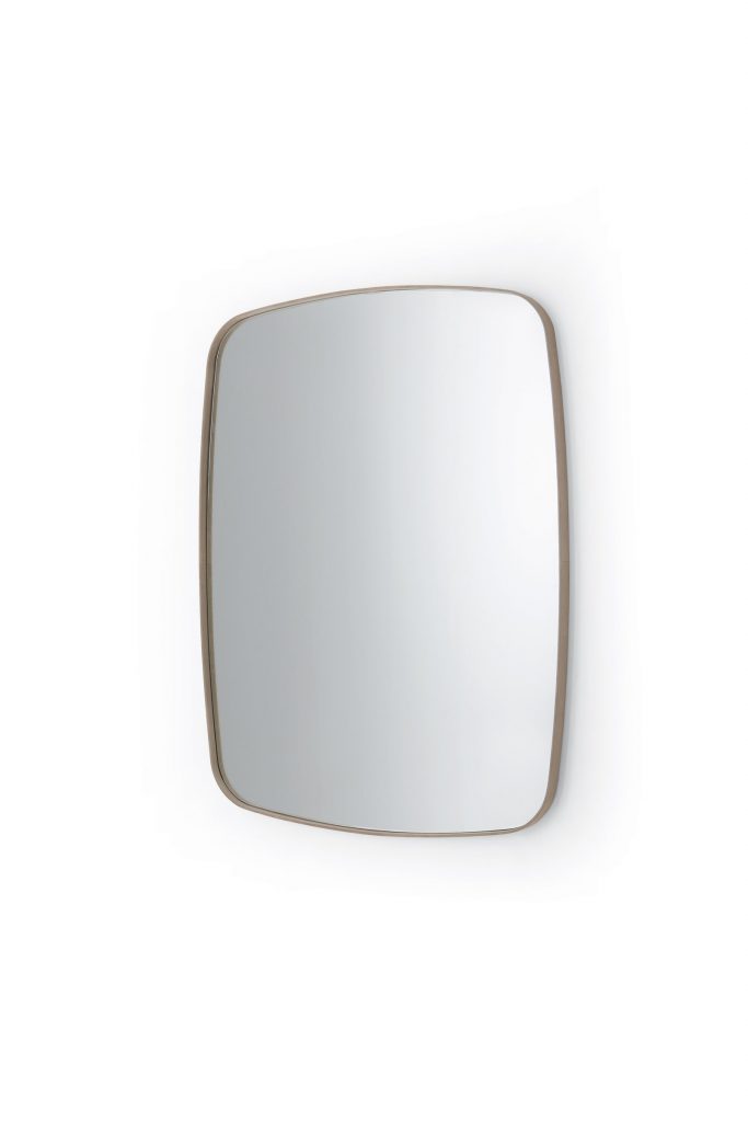 Soft: A square mirror on a white background.