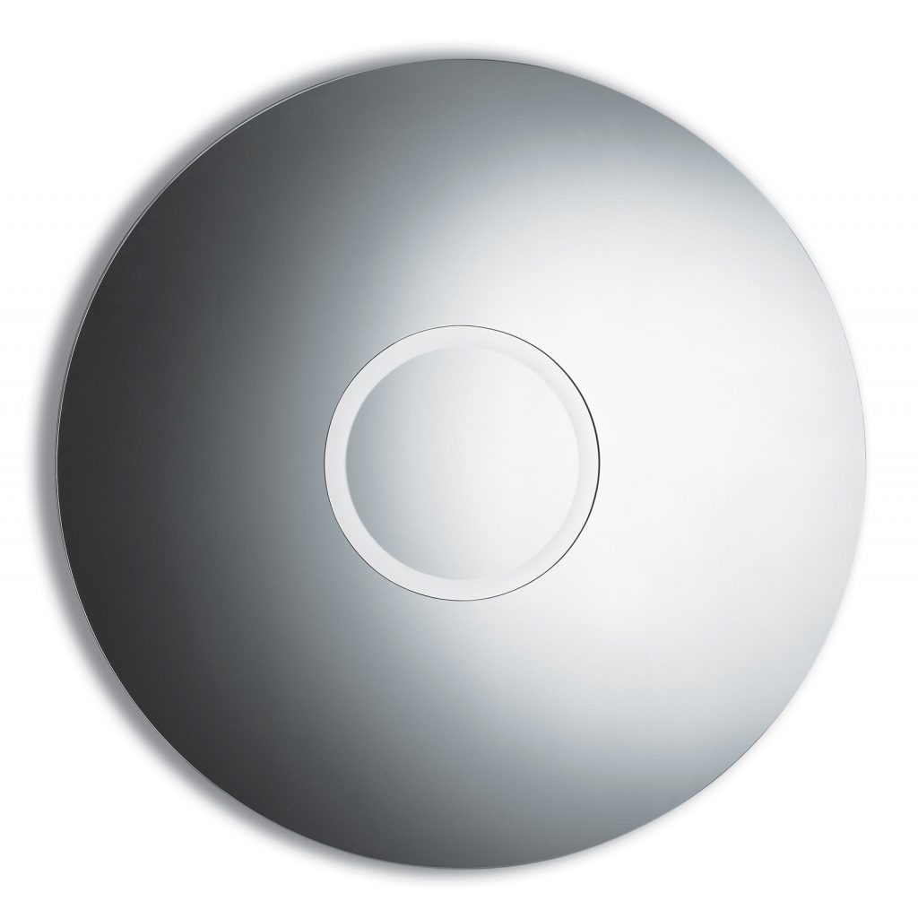 Sole: A circular mirror on a white background.