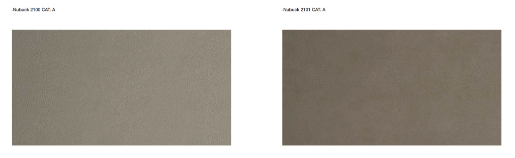 Leathers finish sample in brown color on a white background.