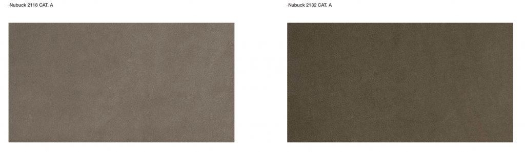 Leathers finish sample in brown color on a white background.