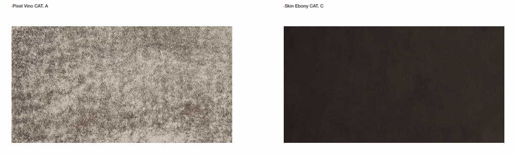 Leathers finish sample in gray and black color on a white background.