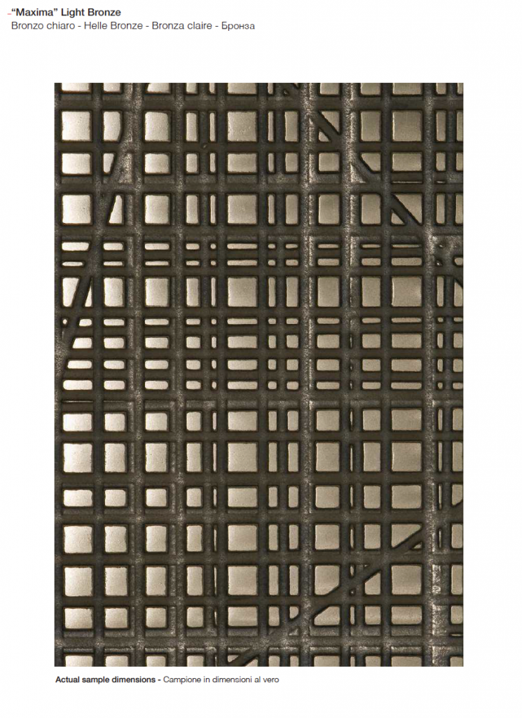 Liquid finish wood sample in brown and gold color with corrugated pattern, on a white background.