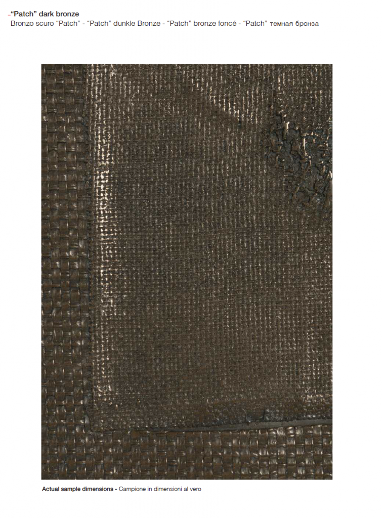 Liquid finish wood sample in brown color with corrugated pattern, on a white background.