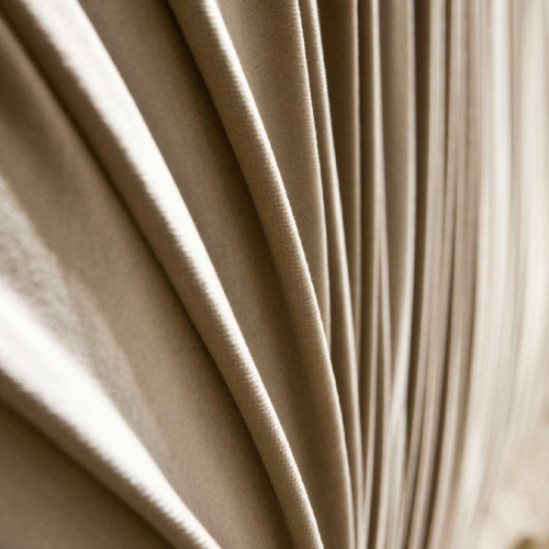 Mat Velvets wall panel sample in white color with folds.