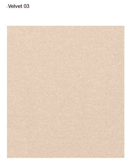 Mat Velvets wall panel sample in white cream color with folds on a white background.