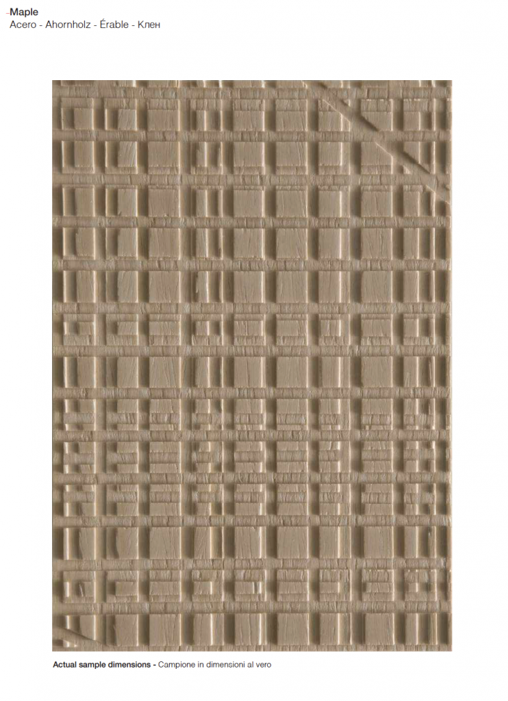 Maxima finish wood sample in a light brown color with rough texture, set against a white background.