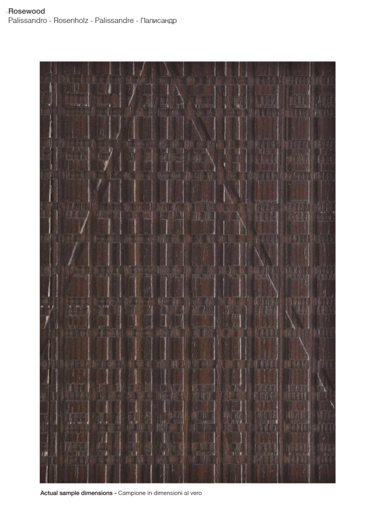 Maxima finish wood sample in a dark brown color with a deep, rich texture, set against a white background.