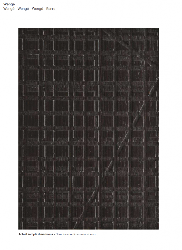Maxima finish wood sample in a dark brown color with a deep, rich texture, set against a white background.