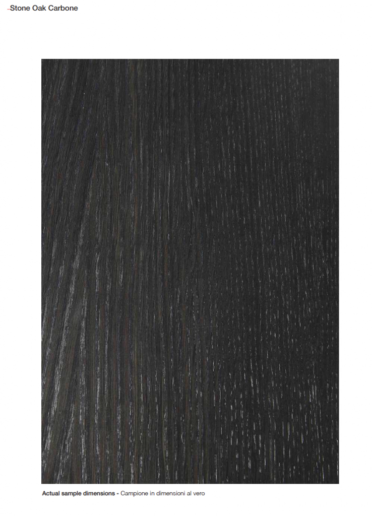 Special finish wood sample in black color with intricate designs and textures, set against a white background.