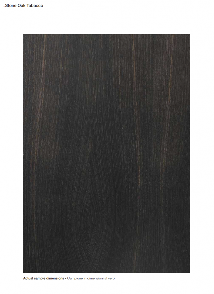 Special finish wood sample in black color with intricate designs and textures, set against a white background.