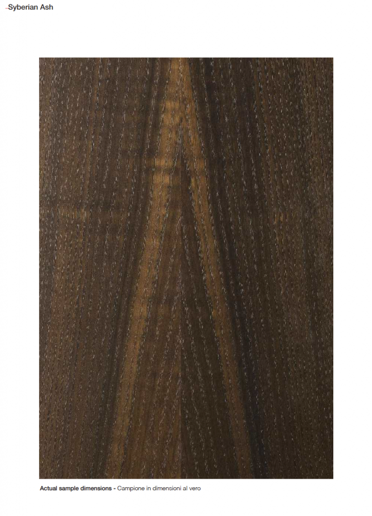 Special finish wood sample in a dark brown color with intricate designs and textures, set against a white background.