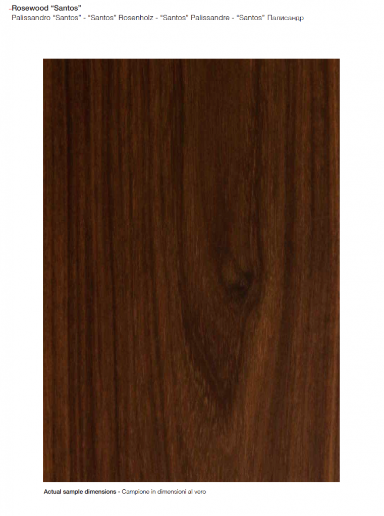 Special finish wood sample in a dark brown color with intricate designs and textures, set against a white background.