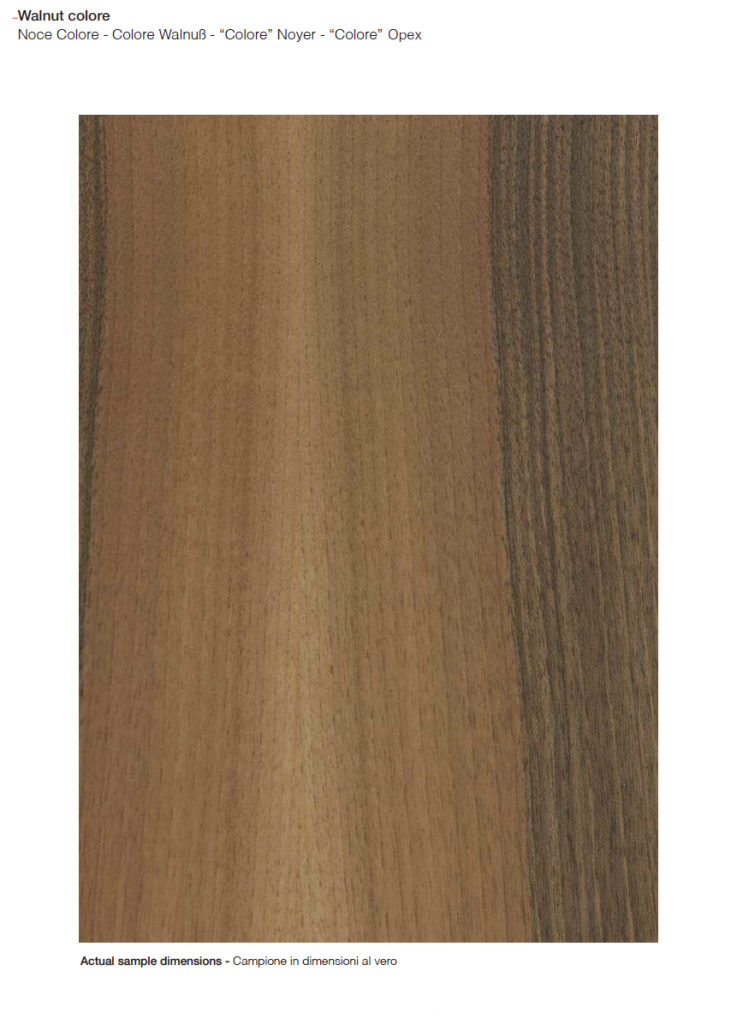 Special finish wood sample in a medium brown color with intricate designs and textures, set against a white background.