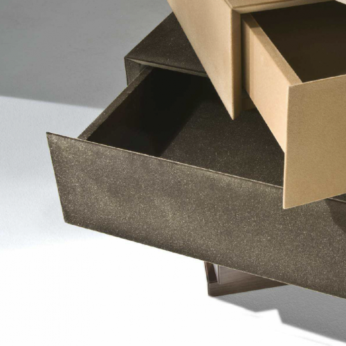 Closeup of two Velvet finish wood samples in a dark brown color with a smooth, luxurious texture, set against a white background.