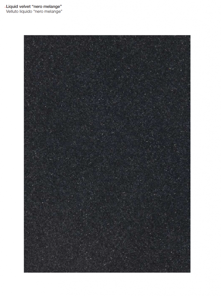 Velvet finish wood sample in a black color with a smooth, luxurious texture, on a white background.