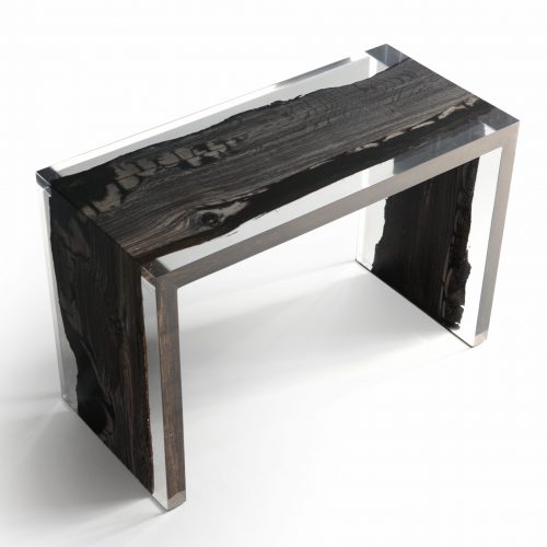 Peatland Bench/Low Table with a rectangular shape, featuring a natural wood finish and clean lines, set against a white background.