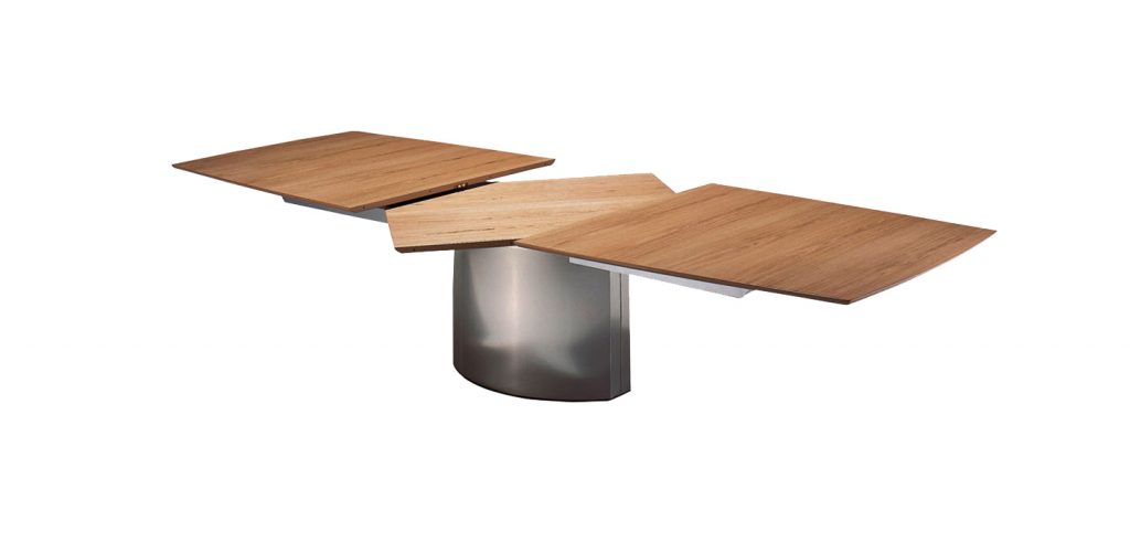 dining table made of white wood and rectangular top in white tone wood