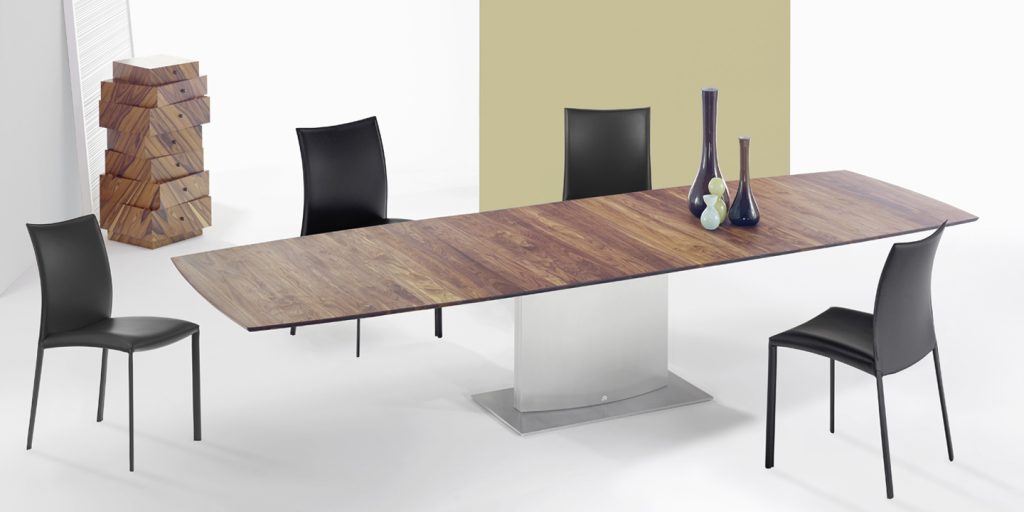 dining table made of white wood and rectangular top in white tone wood