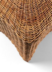 pouf made of wooden fabric in a brown tone on a white background