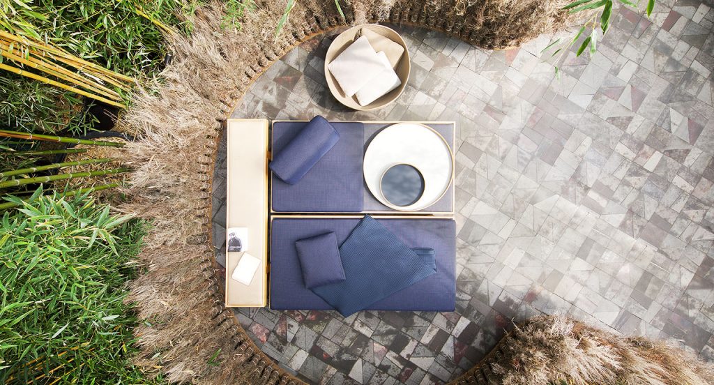 Beige Sika large bowl in an outdoor place.