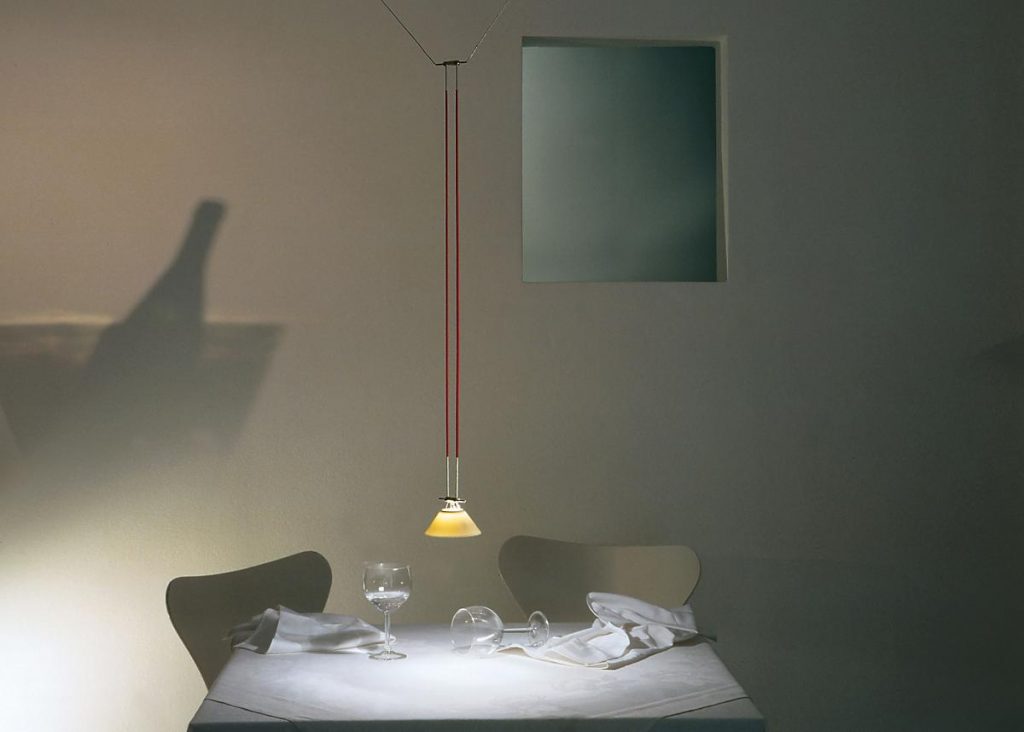 Yayaho Element Four hanging over a table with two chairs