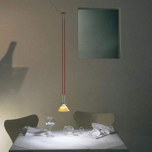 Yayaho Element Four hanging over a table with two chairs