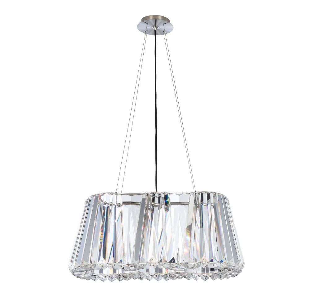 ceiling lamp made from hand-blown bhoemia glass on a white background
