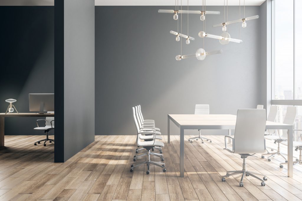 Black office interior