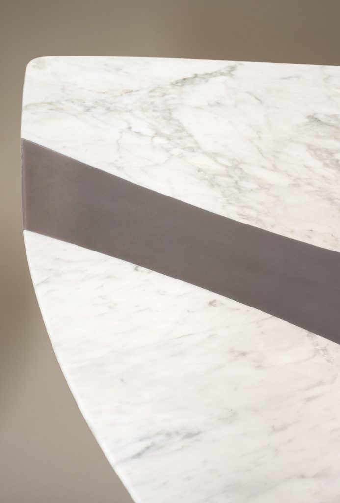marble made in a white and gray stained color tone and stone bases