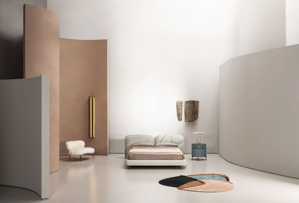 table made of velvet fabric in a girs and on a living room