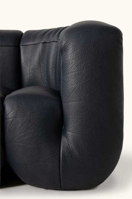 armchair leather in a black color tone on a white background