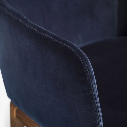 elegant plain upholstery fabric in dark blue tone