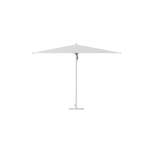 umbrella with a base in the middle made of wood and made of fabric in a white tone