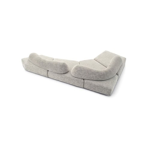 sofa made in three geometric shapes, three polygons and a quadrilateral based on white 