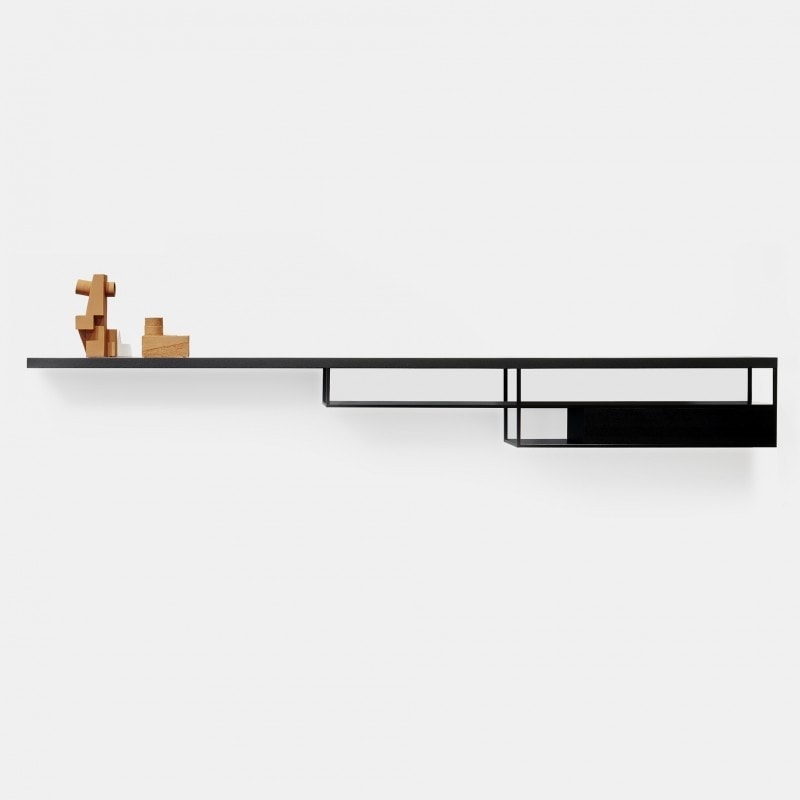shelf made of metal base in various geometric figures on a white background