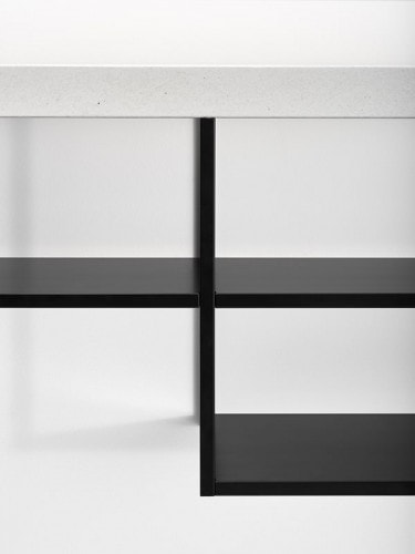 shelf made of aluminum base painted in a black color tone