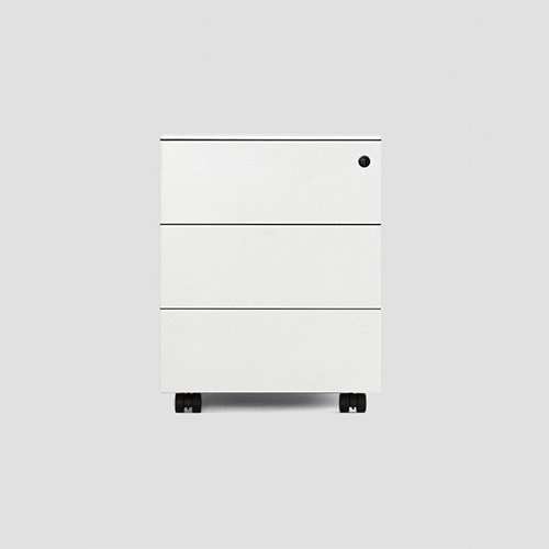 Furniture made of metal base in a white tone with black finishes on a white background