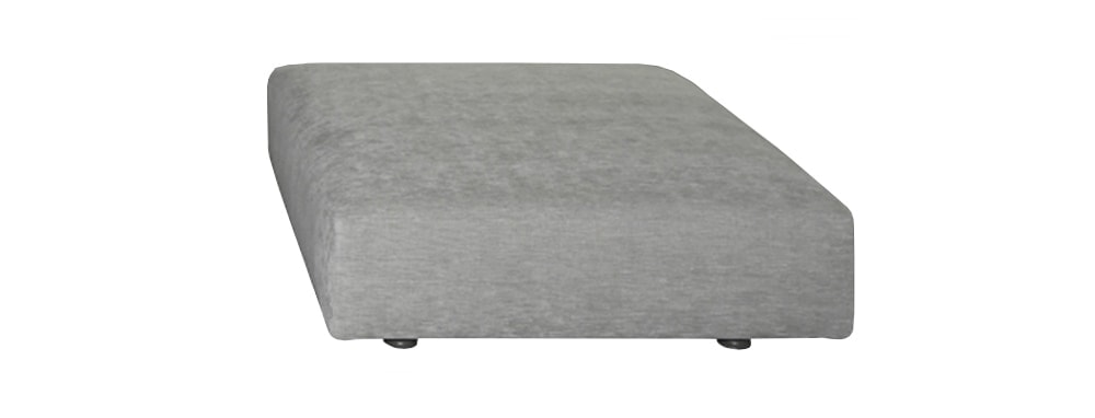 pouf made of fabric in a light gray tone on a white background