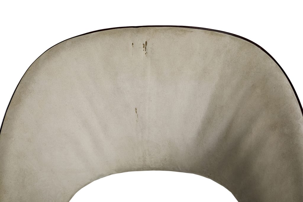 chair made of beige leather on a white background