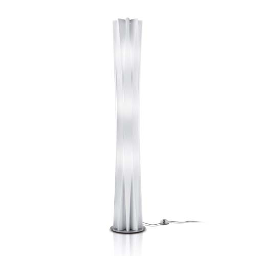 floor lamp made of metal base and LED lighting in a white tone on a white background