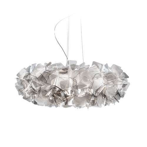 ceiling lamp inspired by a cloud made with a magnetic base connected to the ceiling in a white tone