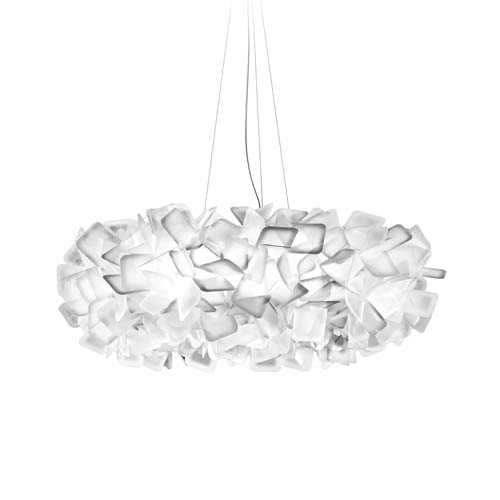ceiling lamp inspired by a cloud made with a magnetic base connected to the ceiling in a white tone