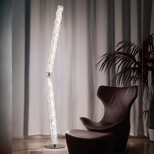two lamps together in the shape of a prism made by Lentiflex® in a white tone with black finishes
