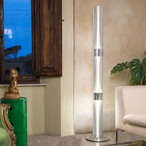 lamp made in the form of a column in a carbon base and lamps painted in a gray tone