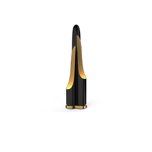 table lamp made of steel base lacquered in black and gold tone paint