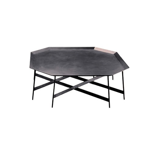 coffee table made of metal base spider-shaped legs in a black burnished brass color tone