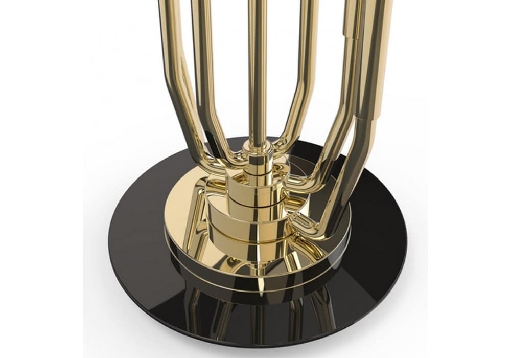 rotating lamp made of metal base in a black tone on a white background